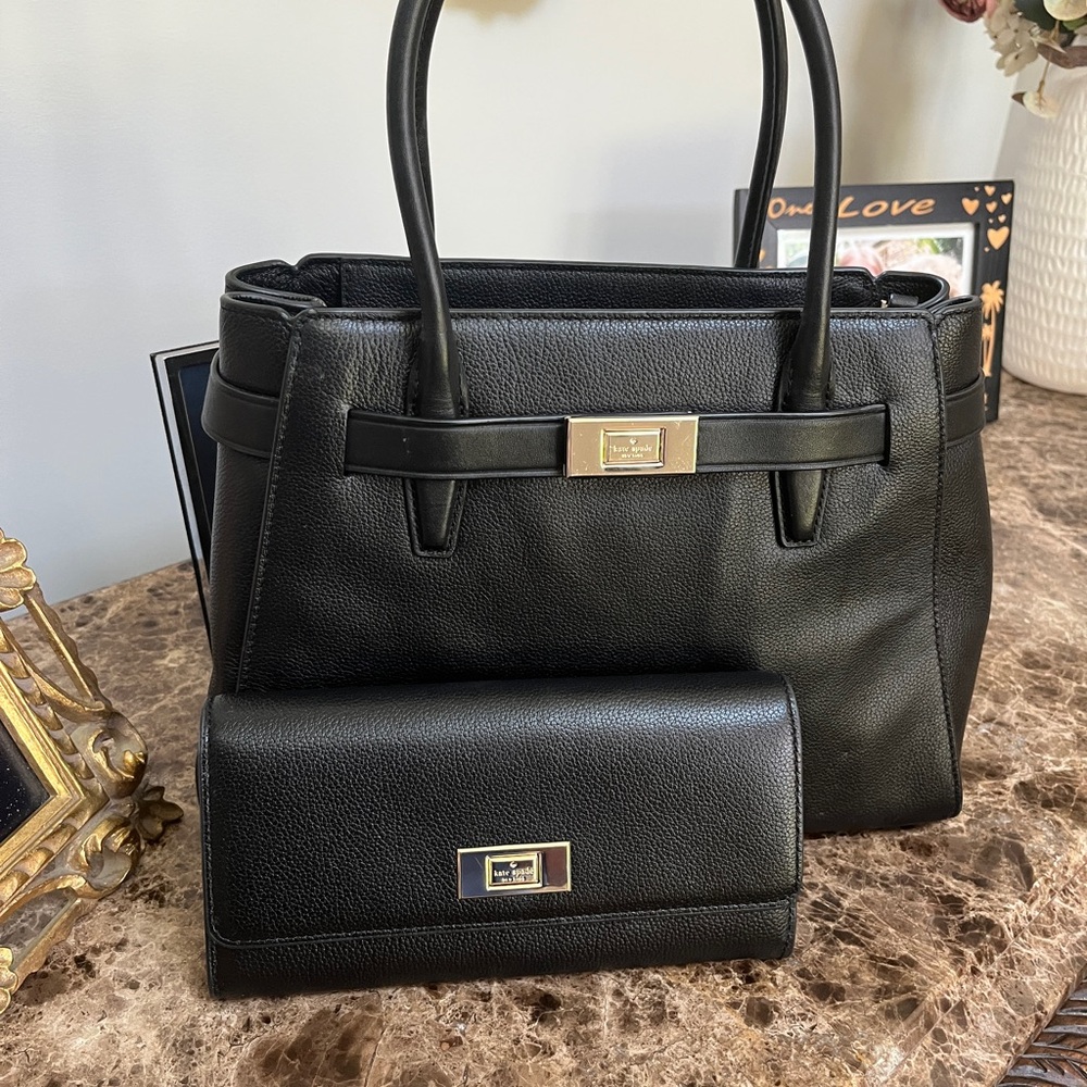 ♠️♠️♠️Kate Spade Black Satchel Bag w/Matching Wallet ♠️♠️♠️ TODAY ONLY